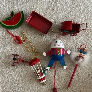 Bundle Vintage Christmas Ornaments- Some Wood-Some Metal